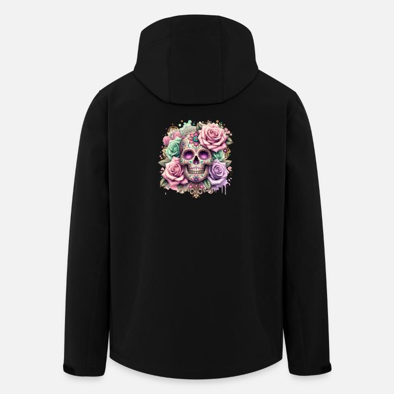 Blumen Schädel Schönheit Blühen - Recycelte Männer Softshell-Jacke von Stanley/Stella - Schwarz