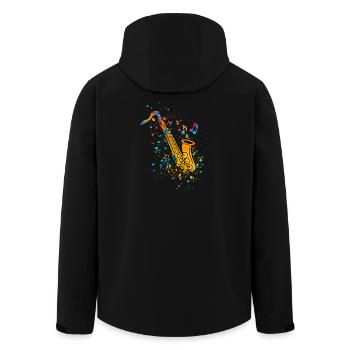 Saxophon Jazz Saxophonist Orchester Musiker - Recycelte Männer Softshell-Jacke von Stanley/Stella - Schwarz - Hinten - AI Model Male 185 light (185cm)
