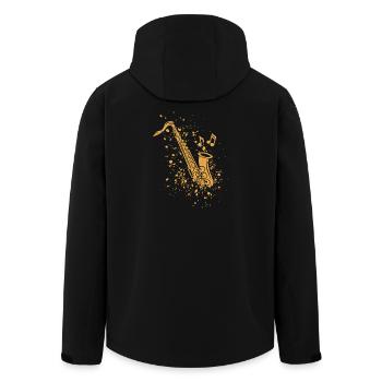 Saxophon Jazz Saxophonist Orchester Musiker - Recycelte Männer Softshell-Jacke von Stanley/Stella - Schwarz - Hinten - AI Model Male 185 light (185cm)