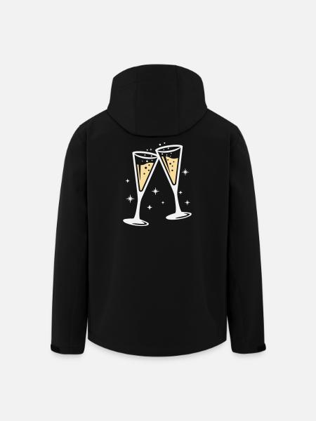 Sektglas Prosecco Sekt Alkohol Prost - Men’s Recycled Softshell Jacket by Stanley/Stella - black