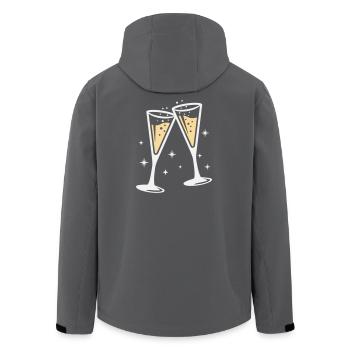 Sektglas Prosecco Sekt Alkohol Prost - Recycelte Männer Softshell-Jacke von Stanley/Stella - Anthrazit - Hinten - AI Model Male 185 light (185cm)