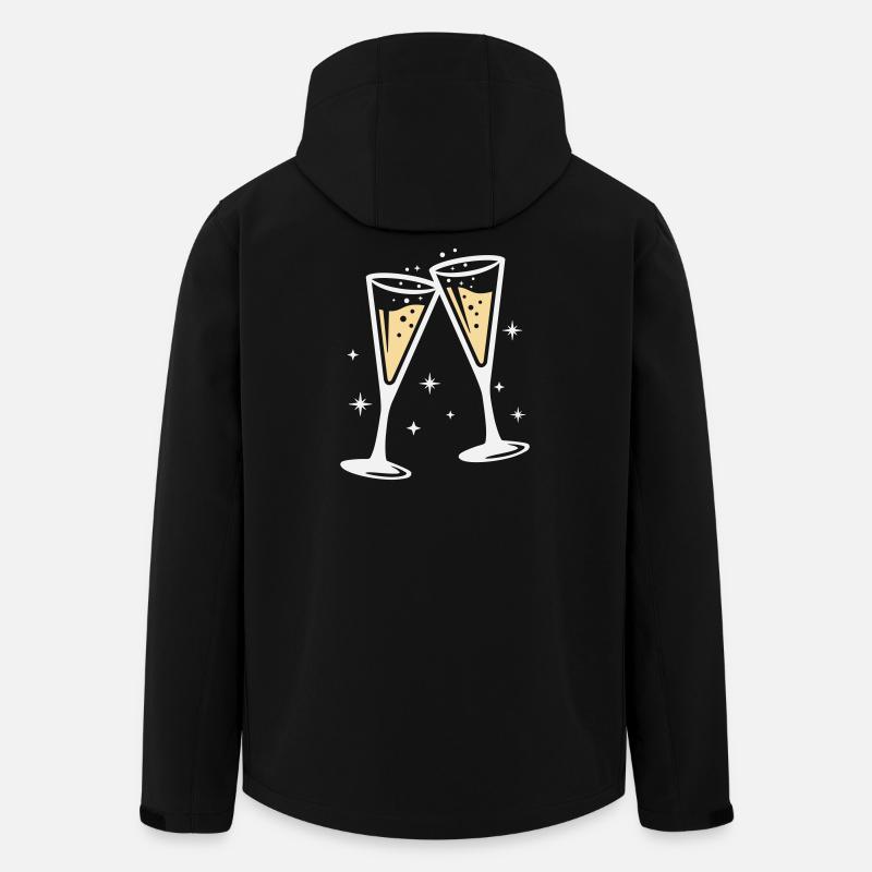 Sektglas Prosecco Sekt Alkohol Prost - Recycelte Männer Softshell-Jacke von Stanley/Stella - Schwarz