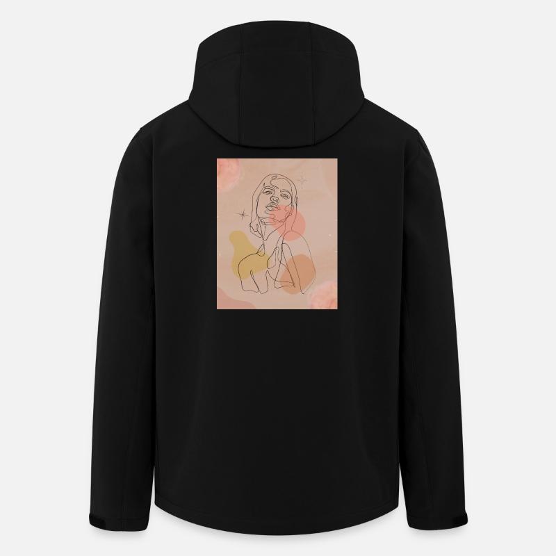 Linienporträt mit Pastellflecken - Recycelte Männer Softshell-Jacke von Stanley/Stella - Schwarz