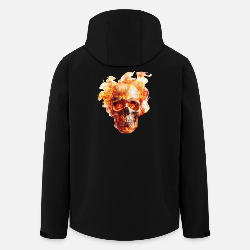 Flammes du crâne - Veste softshell homme en polyester recyclé Stanley/Stella - noir