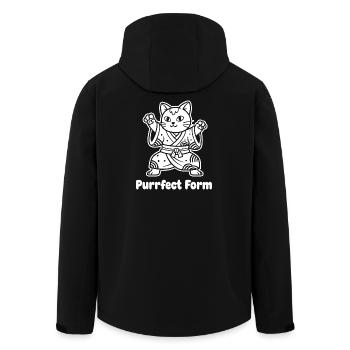 Arts martiaux chat Purrfect Shape Design - Veste softshell homme en polyester recyclé Stanley/Stella - noir - Dos - AI Model Male 185 light (185cm)