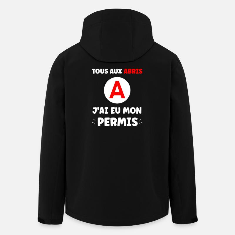 Humour j'ai mon permis de conduire - Veste softshell homme en polyester recyclé Stanley/Stella - noir