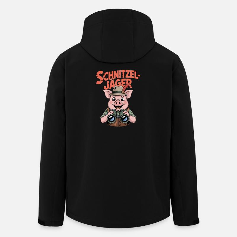 Schnitzeljäger Schwein Schnitzel Koch Essen - Recycelte Männer Softshell-Jacke von Stanley/Stella - Schwarz