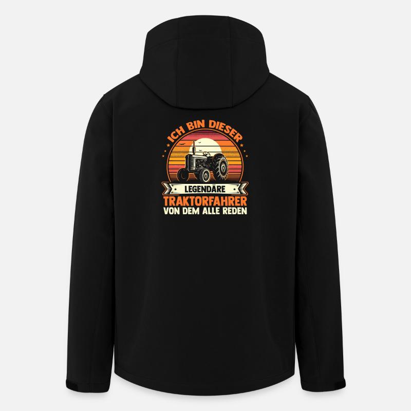 Farmer Farm Farmer Farmer Tractor - Men’s Recycled Softshell Jacket by Stanley/Stella - black