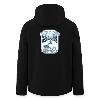 Winterwanderwege endloses Wanderabenteuer - Recycelte Männer Softshell-Jacke von Stanley/Stella - Schwarz - Hinten - AI Model Male 185 light (185cm)