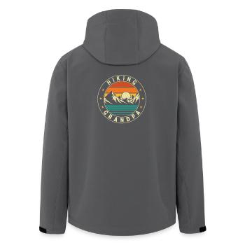 Wandern Opa Lustiger Trekker Bergweg - Recycelte Männer Softshell-Jacke von Stanley/Stella - Anthrazit - Hinten - AI Model Male 185 light (185cm)