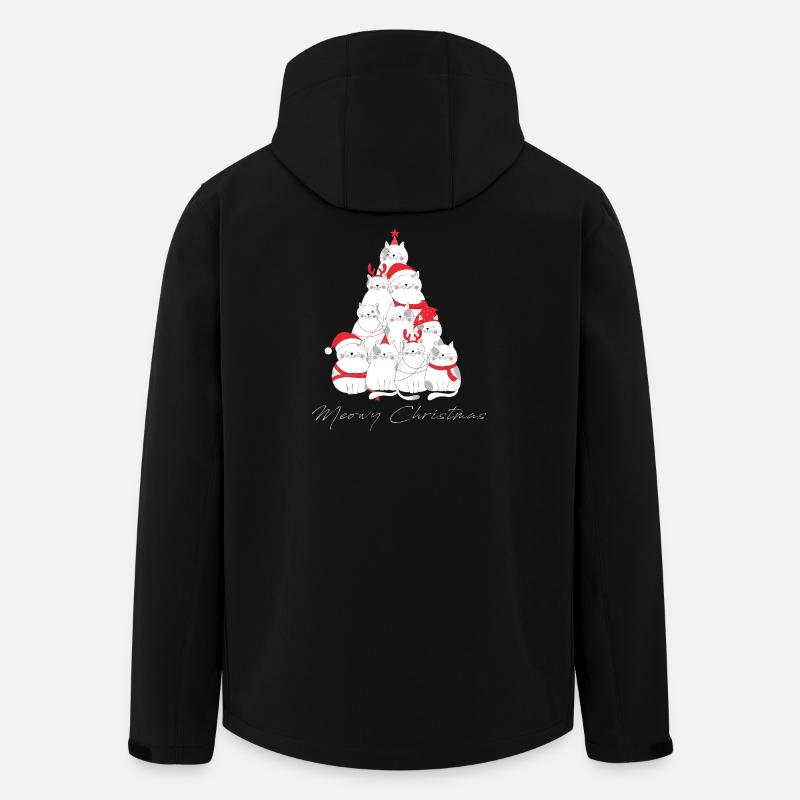 Arbre à chat de Noël miaou - Veste softshell homme en polyester recyclé Stanley/Stella - noir