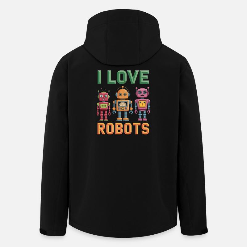 Robot rétro - Veste softshell homme en polyester recyclé Stanley/Stella - noir