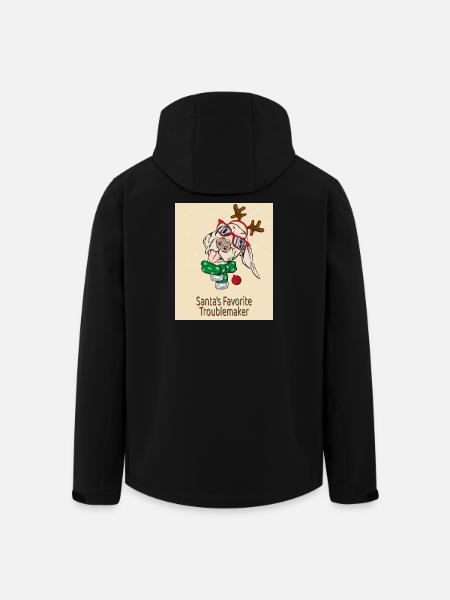 Santa's Favorite Troublemaker – Funny Dog - Men’s Recycled Softshell Jacket by Stanley/Stella - black