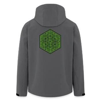Geometrisches Hexagon Muster Yoga Goa Psytrance - Recycelte Männer Softshell-Jacke von Stanley/Stella - Schwarz - Hinten - AI Model Male 185 light (185cm)