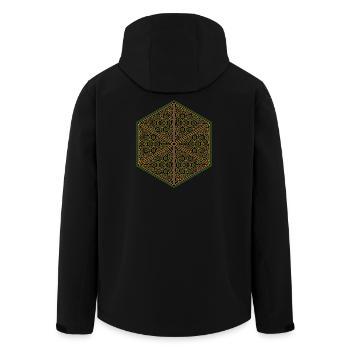 Sechseck Mandala Goa Psytrance Meditation Yoga Aum - Recycelte Männer Softshell-Jacke von Stanley/Stella - Schwarz - Hinten - AI Model Male 185 light (185cm)
