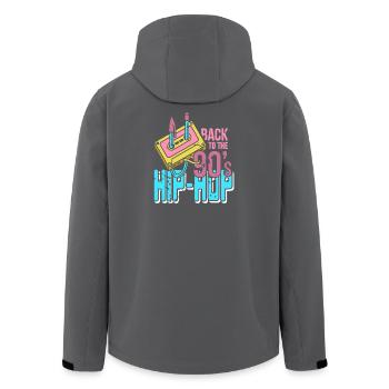 Rewind 90s Beat Rhythm Cassette Culture Sound - Recycelte Männer Softshell-Jacke von Stanley/Stella - Schwarz - Hinten - AI Model Male 185 light (185cm)