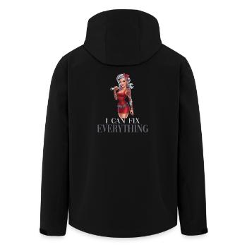 I Can Fix Everything Power Woman Illustration - Men’s Recycled Softshell Jacket by Stanley/Stella - black - Back - AI Model Male 185 light (185cm)