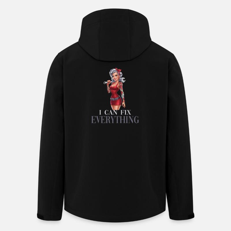 Ich Kann Alles Reparieren Powerfrau Illustration - Recycelte Männer Softshell-Jacke von Stanley/Stella - Schwarz