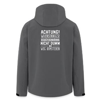 Wahnsinniger Schützenkönig Lustiger Schützenfest - Recycelte Männer Softshell-Jacke von Stanley/Stella - Schwarz - Hinten - AI Model Male 185 light (185cm)