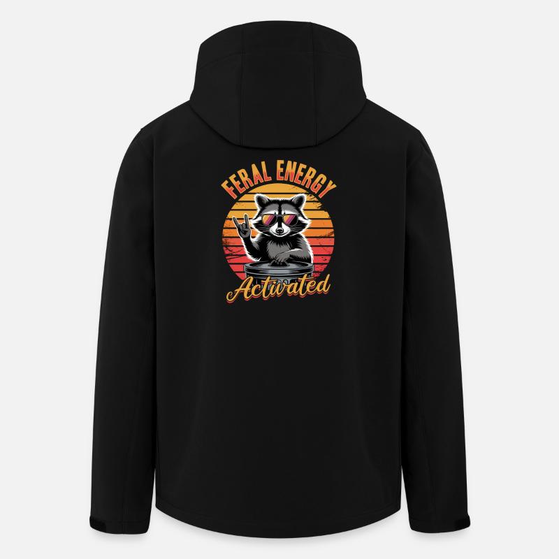 Funny Raccoon - Men’s Recycled Softshell Jacket by Stanley/Stella - black
