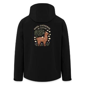 Cottagecore Lama Ästhetisches Süßes Nutztier - Recycelte Männer Softshell-Jacke von Stanley/Stella - Schwarz - Hinten - AI Model Male 185 light (185cm)