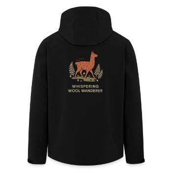 Cottagecore Lama Esthétique Mignon Animal de la Ferme - Veste softshell homme en polyester recyclé Stanley/Stella - noir - Dos - AI Model Male 185 light (185cm)