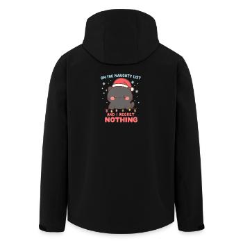Freche Katze Weihnachten Bereue nichts - Recycelte Männer Softshell-Jacke von Stanley/Stella - Schwarz - Hinten - AI Model Male 185 light (185cm)