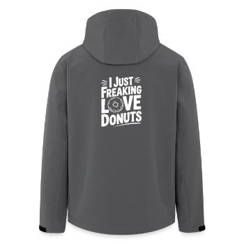 I Just Freaking Love Donuts - Men’s Recycled Softshell Jacket by Stanley/Stella - anthracite - Back - AI Model Male 185 light (185cm)