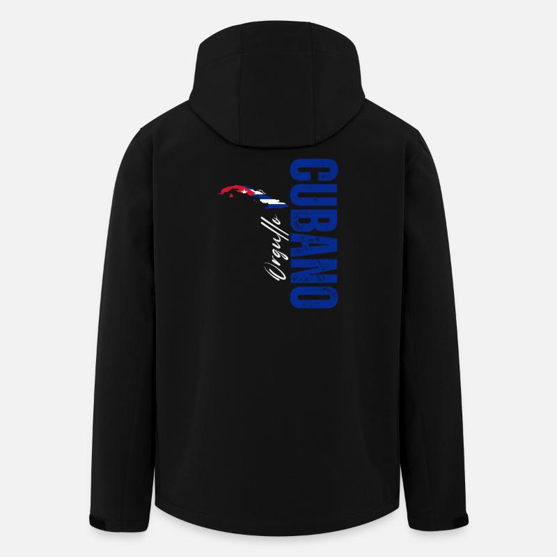 Fierté cubaine, design vertical - Veste softshell homme en polyester recyclé Stanley/Stella - noir