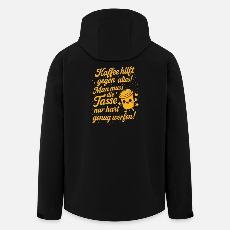 Kawaii Kaffee Spruch Lustig - Recycelte Männer Softshell-Jacke von Stanley/Stella - Schwarz