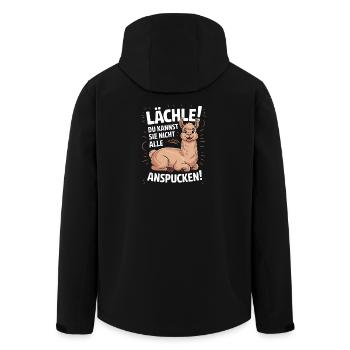  Lächle Du Kannst Sie Nicht Alle Anspucken Alpaka - Recycelte Männer Softshell-Jacke von Stanley/Stella - Schwarz - Hinten - AI Model Male 185 light (185cm)