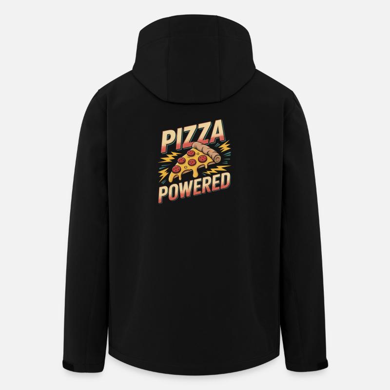 Pizza Powered - Retro Pizza - Recycelte Männer Softshell-Jacke von Stanley/Stella - Schwarz