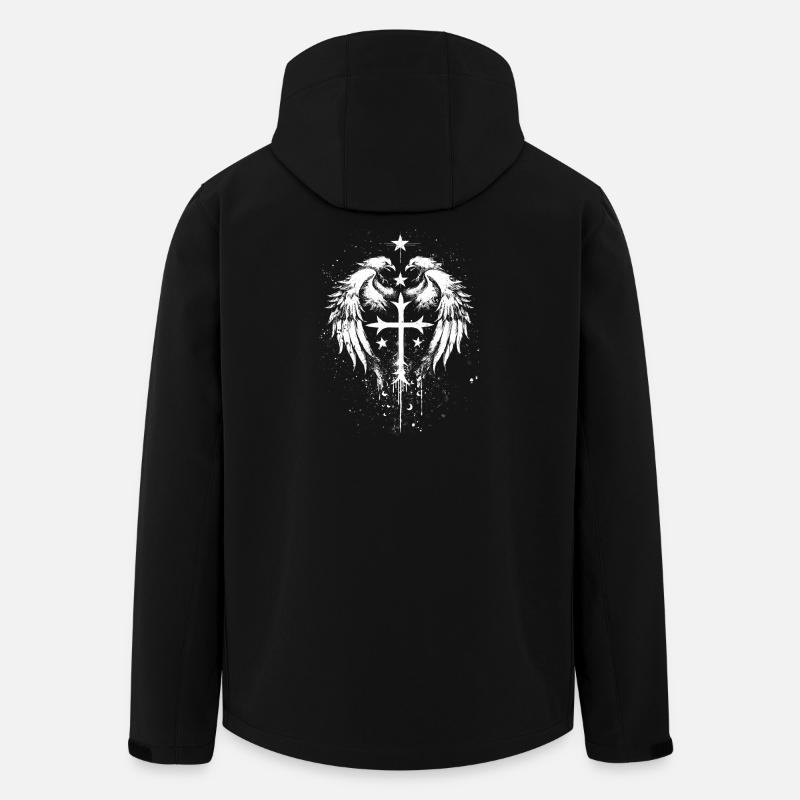 Gothique gothique Emo Croix - Veste softshell homme en polyester recyclé Stanley/Stella - noir