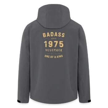Badass 1975 November - Men’s Recycled Softshell Jacket by Stanley/Stella - black - Back - AI Model Male 185 light (185cm)