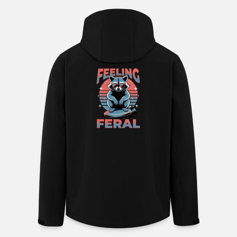 Funny Raccoon - Men’s Recycled Softshell Jacket by Stanley/Stella - black