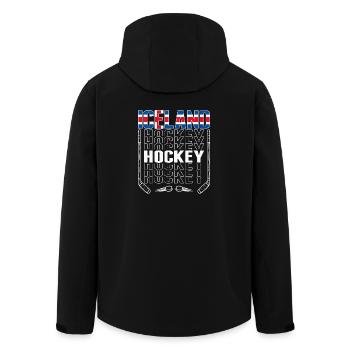 Blason de hockey islandais - Veste softshell homme en polyester recyclé Stanley/Stella - noir - Dos - AI Model Male 185 light (185cm)