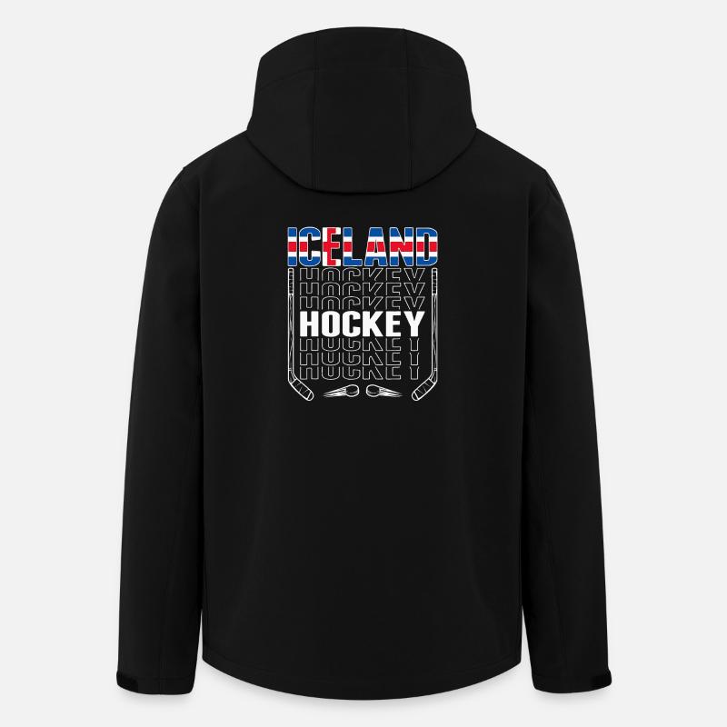 Iceland Hockey Crest - Men’s Recycled Softshell Jacket by Stanley/Stella - black