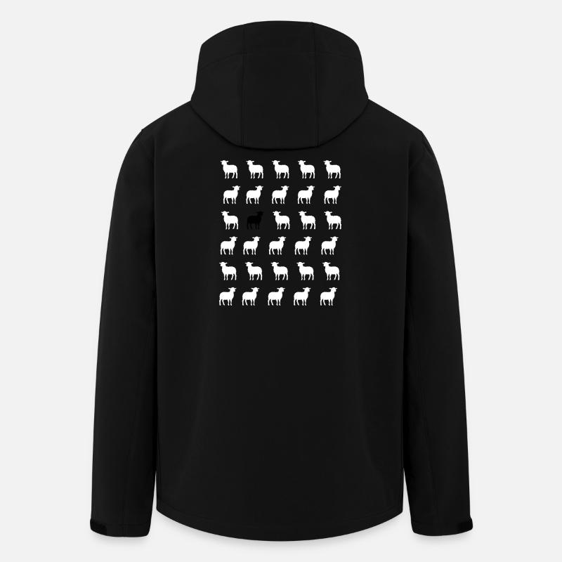 Moutons blancs et noir  - Veste softshell homme en polyester recyclé Stanley/Stella - noir