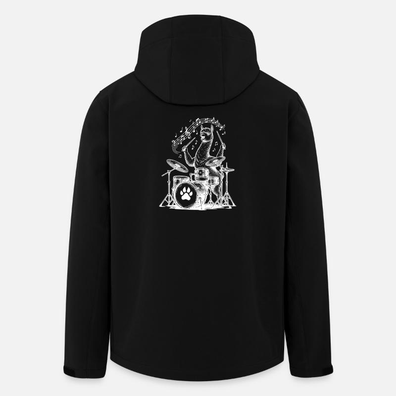 Drumming Alpaca Cartoon Music - Men’s Recycled Softshell Jacket by Stanley/Stella - black