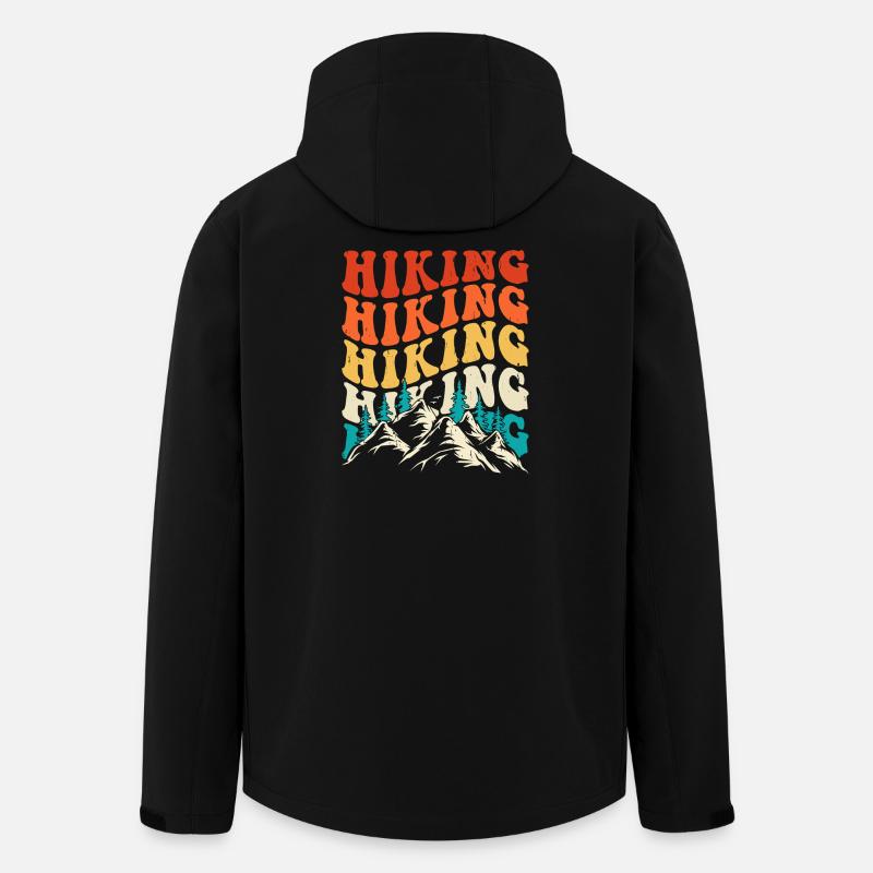 Hiking Retro - Recycelte Männer Softshell-Jacke von Stanley/Stella - Schwarz