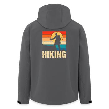 Hiking Retro - Recycelte Männer Softshell-Jacke von Stanley/Stella - Schwarz - Hinten - AI Model Male 185 light (185cm)