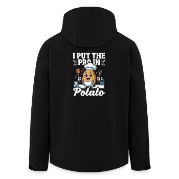 Taters Over Haters Kartoffel - Recycelte Männer Softshell-Jacke von Stanley/Stella - Schwarz - Hinten - AI Model Male 185 light (185cm)