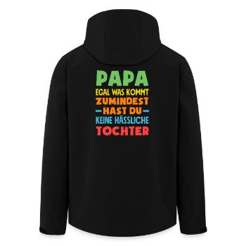 Funny Father's Day Gift Dad Beer - Men’s Recycled Softshell Jacket by Stanley/Stella - black - Back - AI Model Male 185 light (185cm)