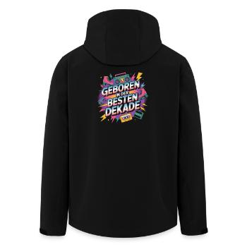 Geboren in der besten Dekade - Recycelte Männer Softshell-Jacke von Stanley/Stella - Schwarz - Hinten - AI Model Male 185 light (185cm)