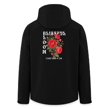 Blissful Bloom – Paix et beauté combinées - Veste softshell homme en polyester recyclé Stanley/Stella - noir - Dos - AI Model Male 185 light (185cm)
