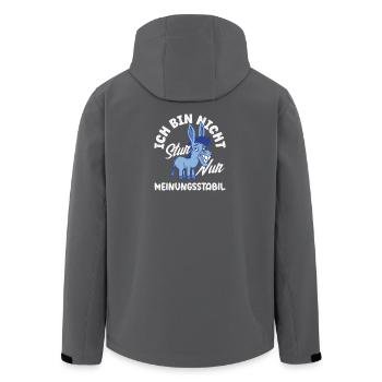 Nicht stur nur Meinungsstabil - Recycelte Männer Softshell-Jacke von Stanley/Stella - Anthrazit - Hinten - AI Model Male 185 light (185cm)
