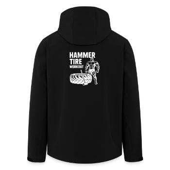 Hammer Reifen Training - Recycelte Männer Softshell-Jacke von Stanley/Stella - Schwarz - Hinten - AI Model Male 185 light (185cm)