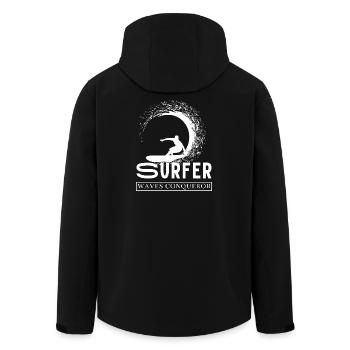 Surfer Wave Winner Design for Surf Fans - Men’s Recycled Softshell Jacket by Stanley/Stella - black - Back - AI Model Male 185 light (185cm)