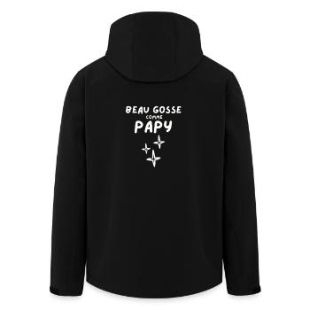 Beau gosse comme Papy - Veste softshell homme en polyester recyclé Stanley/Stella - noir - Dos - AI Model Male 185 light (185cm)