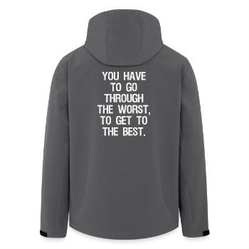 Il faut traverser le pire pour arriver à la - Veste softshell homme en polyester recyclé Stanley/Stella - noir - Dos - AI Model Male 185 light (185cm)
